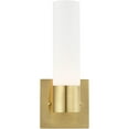 thumbnail image 3 of 4.5 inch 1 Light Satin Brass ADA Wall Sconce with White Twist Lock Glass Shade, 3 of 5