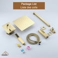 thumbnail image 4 of CASAINC 10" Wall Mounted Square Shower System with Handheld Shower and Tub Spout, Brushed Gold, 4 of 10