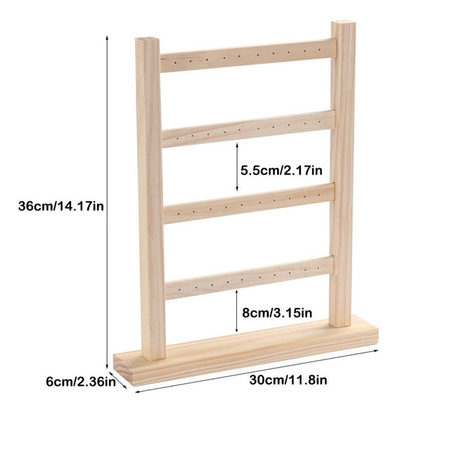 pitrice Wood Organizer 4-Layer Photograph Rack Solid Jewelry Display Earrings Holder Stand Shops Showcase Tabletop Storage