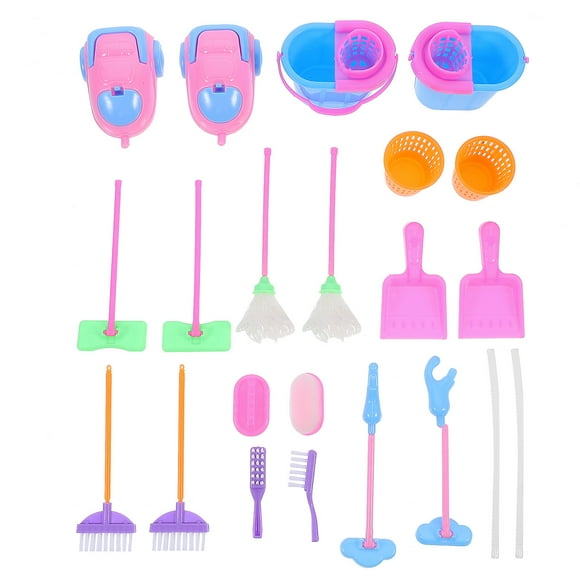 2 sets 18pcs niños colector de polvo juguetes herramienta de limpieza juguete juguetes de limpiador