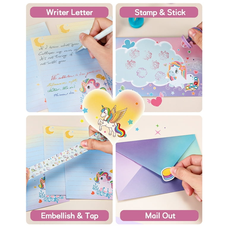 Nicpro 62PCS Unicorn Stationary Set, Cute Stationery Supplies