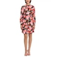thumbnail image 3 of DONNA MORGAN Women's Mock Neck Long Sleeve Floral Print Shift Mini Dress (Pink, 12), 3 of 7