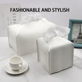 thumbnail image 2 of 1Pc/2Pcs Refined Modern Kleenex Box Covers Square,Tissue Box Cover,(5X5X5'') Tissue Cover Holder Square,Faux Leather Kleenex Box Cover for Car, House, Office, 2 of 3