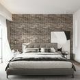 thumbnail image 6 of 20-Pack 27.5''x27.5'' Peel and Stick Faux Brick 3D Wall Panels,Self Adhesive Foam Wallpaper for Bedroom,Kitchen,Gray Brown, 6 of 8