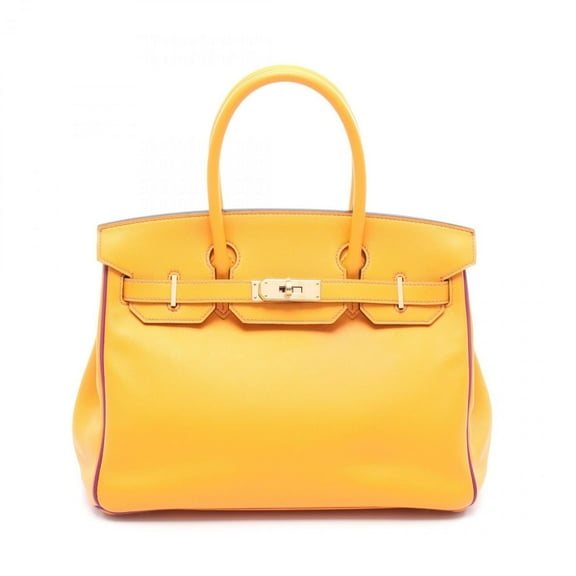 Pre-Owned Hermes Hermès Birkin 30 Verso handbag, leather, Swift women's, orange,... (Good)