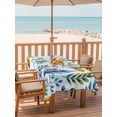 thumbnail image 2 of Outdoor Tablecloth with Umbrella Hole for Patio/Picnic/Party/Camping, Blue Yellow Leaves Waterproof Table Cloth Rectangle Table Cover Washable, Spring Botanical Leaf Farmhouse Watercolor (60"x 120"), 2 of 8