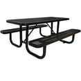 thumbnail image 2 of YYAo Portable Picnic Tables,6 ft. Rectangular Outdoor Steel Picnic Table ,BLACK with umbrella pole, 2 of 6