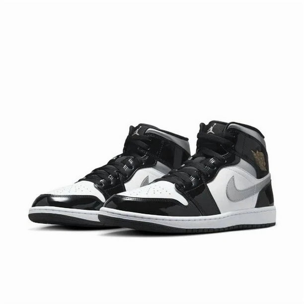 Men’s Size 9 N I-K-E A i r-Jor-dan 1 SE Mid Black White Metallic Silver HV0789-010