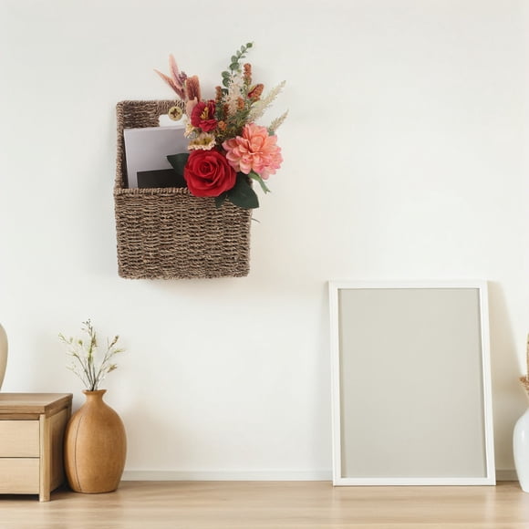 PENIKOKO Revistas De Pared En Fibra Natural Beige Para Guardar Documentos Y Correo Diario