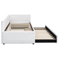 thumbnail image 5 of Euroco Upholstered Twin Size Daybed with Trundle for Living Room, White, 5 of 11