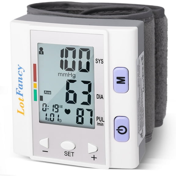 LotFancy Wrist Blood Pressure Monitor,BP Machine with Portable Case, Automatic Wrist BP Cuff