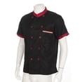 thumbnail image 2 of MSemis Unisex Chef Jacket Men's Chef Coat Short Sleeve Restaurant Kitchen Chef Uniform 0252#Black 4XL, 2 of 5