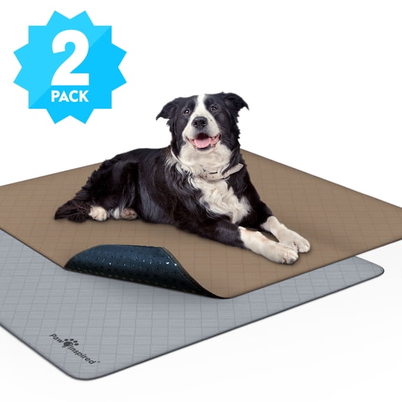 Paw Inspired Tapis d'Urine Lavables pour Chien, Tapis d'Entraînement Réutilisables pour Chiot, Tapis de Mise Bas Imperméables, Très Grands Tapis de Propreté (104 x 104 cm, Lot de 2)