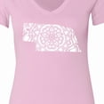 thumbnail image 4 of Inktastic Nebraska Silhouette Mandala Women's V-Neck T-Shirt, 4 of 5