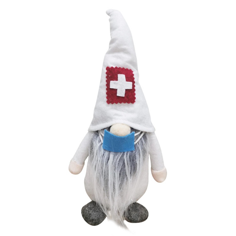 Colorful gourd Christmas Gnome Doll Long hat Doctor Nurse Faceless Christmas Elf Handmade Scandinavian tomte Home Holiday Decorations Party Gifts B