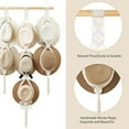 thumbnail image 2 of Fymlhomi Macrame Hat Hangers Hat Rack for Wall Cowboy Hat Holder Organizer Display for Closet Hand Weaving Bobo Hanging Hat Organizer Storage for Wide Brim Hats Bowler Fedora Hats, 7 Hats Style, 2 of 4