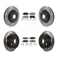 thumbnail image 1 of Transit Auto Front Rear Coated Drilled Slotted Disc Brake Rotors and Ceramic Pads Kit for Car Subaru Crosstrek Impreza KDC-100443, 1 of 11