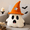 Orange, variant on Halloween Ghost Plush Pillow – Soft Purple Hat Ghost with Star | 18..9” Decorative Plush Toy for Halloween Sofa & Party Decor