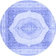 thumbnail image 1 of Ahgly Company Indoor Round Abstract Blue Modern Area Rugs, 4' Round, 1 of 4