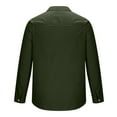 thumbnail image 3 of Iugvhana Men's Leisure Shirts Classic Solid Color Long Sleeve Lapel Button Down Shirt Blouse Tops Casual Business Shirt Army Green M, 3 of 4