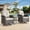 Beige, variant on Gymojoy 3 Pieces Patio PE Wicker Conversation Set, Outdoor /Indoor Swivel Gliders Rocking Chair, Blue
