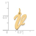 thumbnail image 4 of Auriga Fine Jewelry 14K Yellow Gold Medium Script Letter V Initial Pendant for Women, 4 of 6