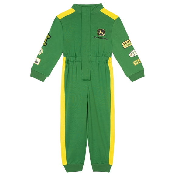 John Deere Little Boys' Cosplay One Piece Coverall Green Yellow