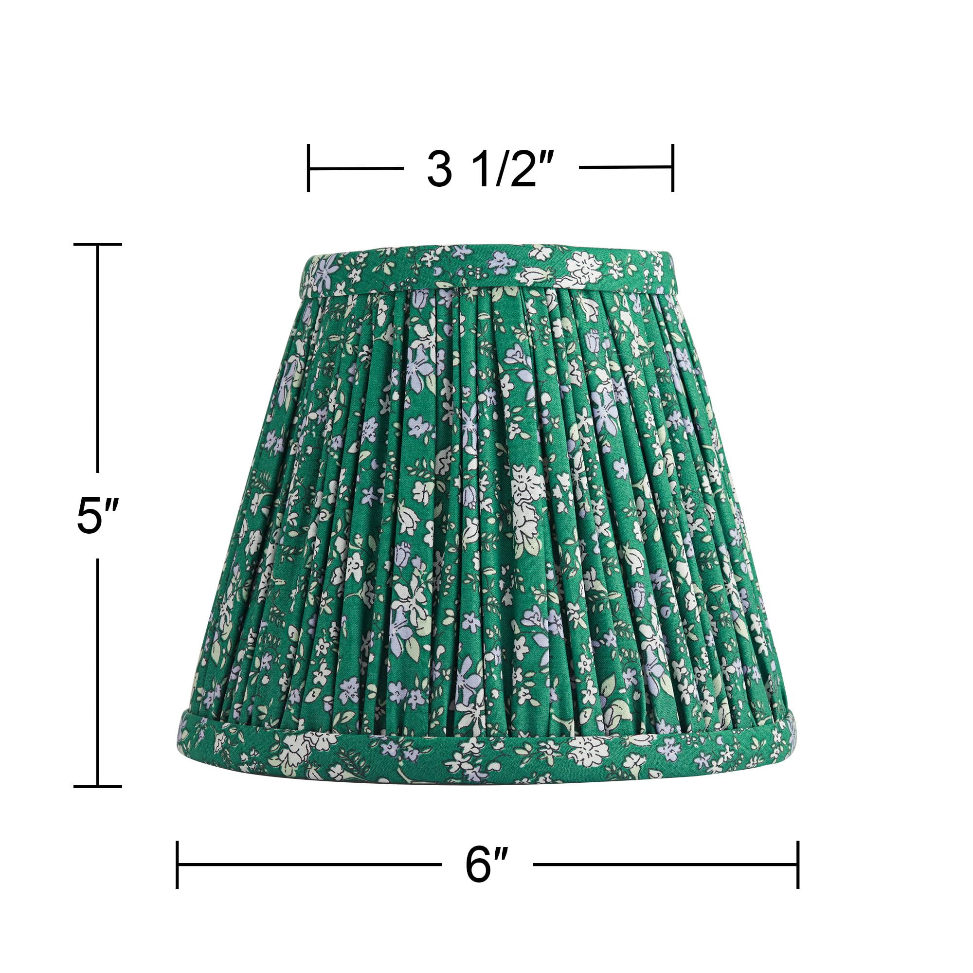 Springcrest 3 1/2" Top x 6" Bottom x 5" High x 5" Slant Print Lamp Shade Replacement Set of 6 Green Violet Floral Clip On Candelabra