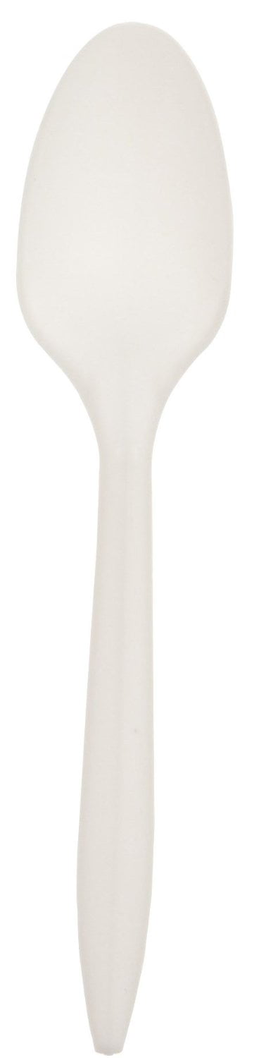 White Crystalware TSPPWP1000 Disposable Medium Weight PP Plastic Tea Spoons Pack of 1000