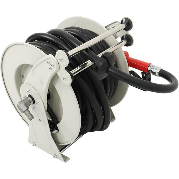 ALL-CARB 300PSI Portable Fueling Hose Reel for Industrial Machinery, Boats, etc. Retractable 3/4 x 66 with Fueling Gun