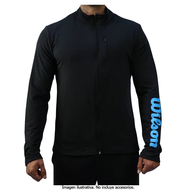 Chamarra Wilson Talla M Deportiva con Cierre Frontal y Cuello Alto Negra