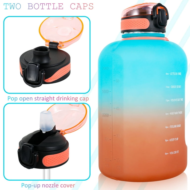 2200ml Large Capacity Water Bottles With Straw Gym Fitness