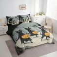 thumbnail image 3 of Erosebridal Funny Abstract Kitten Bedding Twin Size,Happy Halloween Theme Bed Set,Spooky Pumpkin Bedding Sets Twin Size,Breathable Bedroom Decorative Reversible,7pcs, 3 of 7