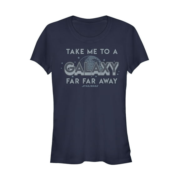 Junior's Star Wars Take Me to a Far Away Galaxy  Graphic Tee Navy Blue X Large