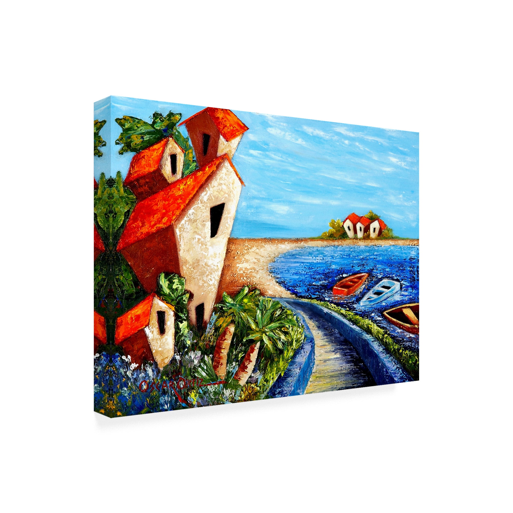 Trademark Fine Art 'Ocean Village' Canvas Art by Oscar Ortiz