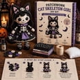 thumbnail image 5 of Patchwork Skeleton Witch Girl DIY Kit, Halloween DIY Patchwork Skeleton Set with 7 Styles Doll Making, Handmade Decor Ornament Gift for Craft Lovers, Beginner Sewing Project (cc7), 5 of 7