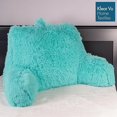 thumbnail image 5 of Klear Vu Shaggy Bed Rest Back Support Pillow - Large Reading Pillow, 30" x 21", Aqua, 5 of 6