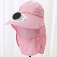 thumbnail image 3 of HJYCHN Solar Fan Hat Outdoor Working Sun with Removable Brim for Gardening and Beach Activities Pink One Size, 3 of 3