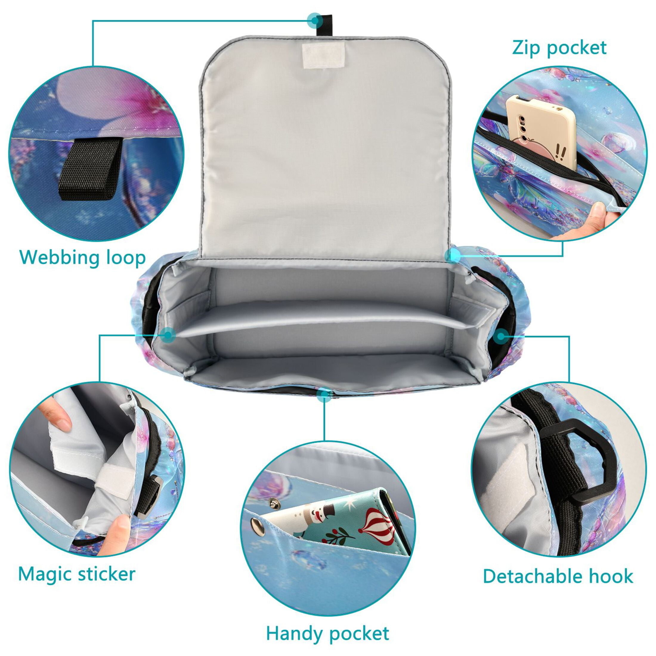 DIXRUYEE Stroller Organizer Ethereal Elegance Printed