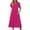 Hot Pink, variant on Ahuyic Summer Plus Size Dress For Women, Womens Short Sleeve Crew Neck Casual Dress, Womens Casual Summer Dress Spring Short Sleeve Dress With Pockets Beach A Line Casual Dress