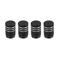 Motoforti Universal Tire Valve Stem Caps Car Accessories Aluminum Alloy Black 4pcs