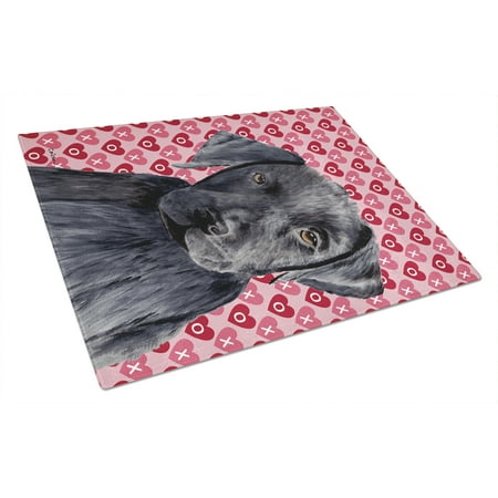 

Caroline s Treasures Labrador Black Hearts Love and Valentine s Day Glass Cutting Board Large