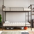 thumbnail image 7 of Bunk Bed Twin Over Twin, Twin Bunk Beds, Heavy Duty Twin Size Metal Bunk Bed with Guardrail & Ladders, Space-Saving, Noise Free, No Box Spring Needed, Copper, 7 of 7