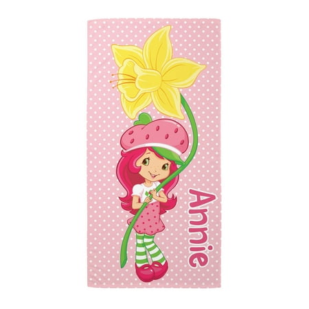 Personalized Strawberry Shortcake Perfect Petal Pose Beach Towel