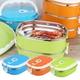 thumbnail image 1 of vajilla,Bento Box 900ML Fiambrera térmica de acero inoxidable Recipientes de comida de una sola capa con aislamiento térmico Mango de arco Almacenamiento de alimentos a prueba de fugas para adultos Ni Muyoka Hogar, 1 of 6