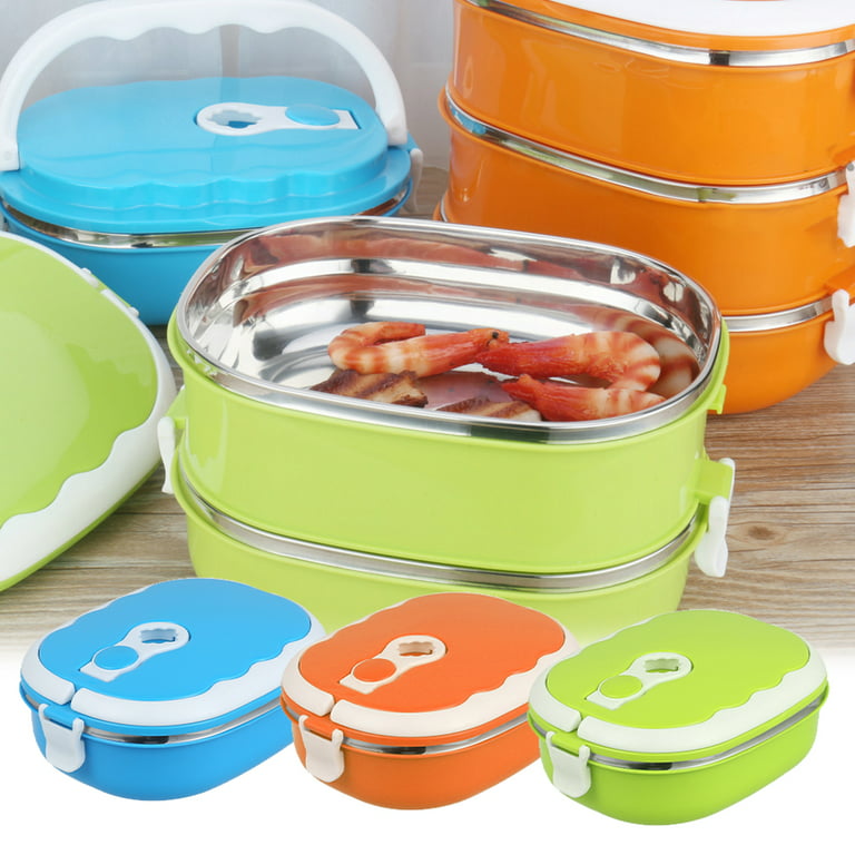 Aohao Box 900ml Stainless Steel Thermal Lunch Box Single Layer Food Containers with Thermal Insulation Arch Handle Leakproof Food Storage for Adult
