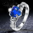 thumbnail image 1 of Bradem Rings Clearance! Gold Plated Rings Love Rings Stackable Rings for Women Rings for Women and Men, Blue, 9 Lady Ring Clearance Sale, 1X Ring, 1 of 5
