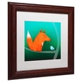 thumbnail image 3 of Trademark Fine Art "Fox in Tree" Canvas Art by Carla Martell, White Matte, Wood Frame, 3 of 5