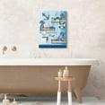 thumbnail image 2 of Navy Blue Bathroom Decor Wall Art Farmhouse Flower and Anchor Turtle Poster Blue Bathroom Picture Canvas Print Décor for Bathroom Bedroom Framed Artwork 12x16 inch, 2 of 6