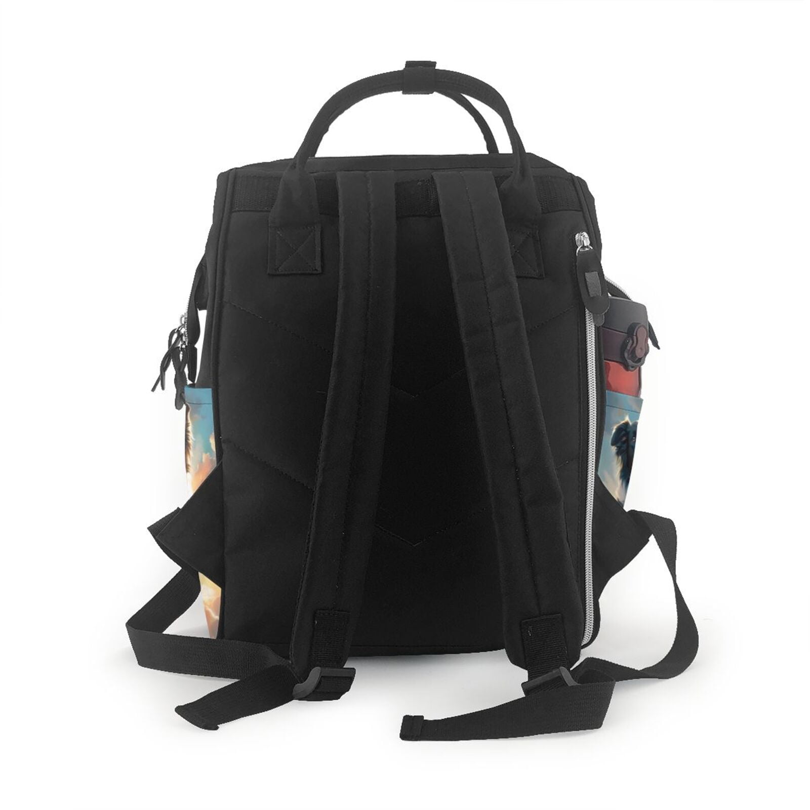 Fuzoiu Cloud Border Collie Print Diaper Bag Backpack,Baby Essentials Travel Tote,Multi function Waterproof Diaper Bag, Travel Essentials Baby Bag - Unisex